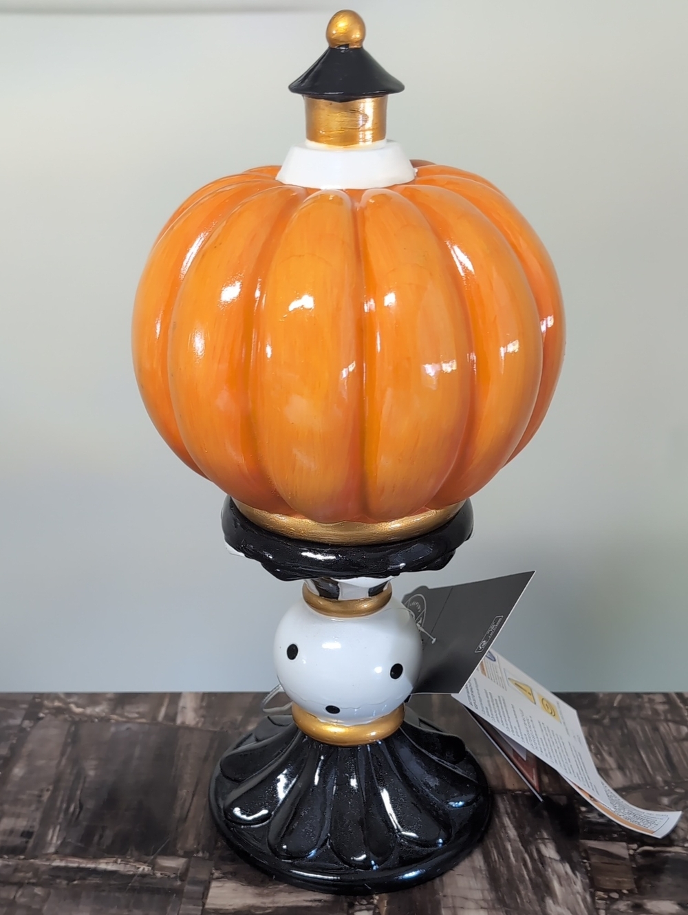Hallow Home Whimsically Spooky LED Light Up Pumpkin On Pedestal Figurine 🎃 - Picture 4 of 13